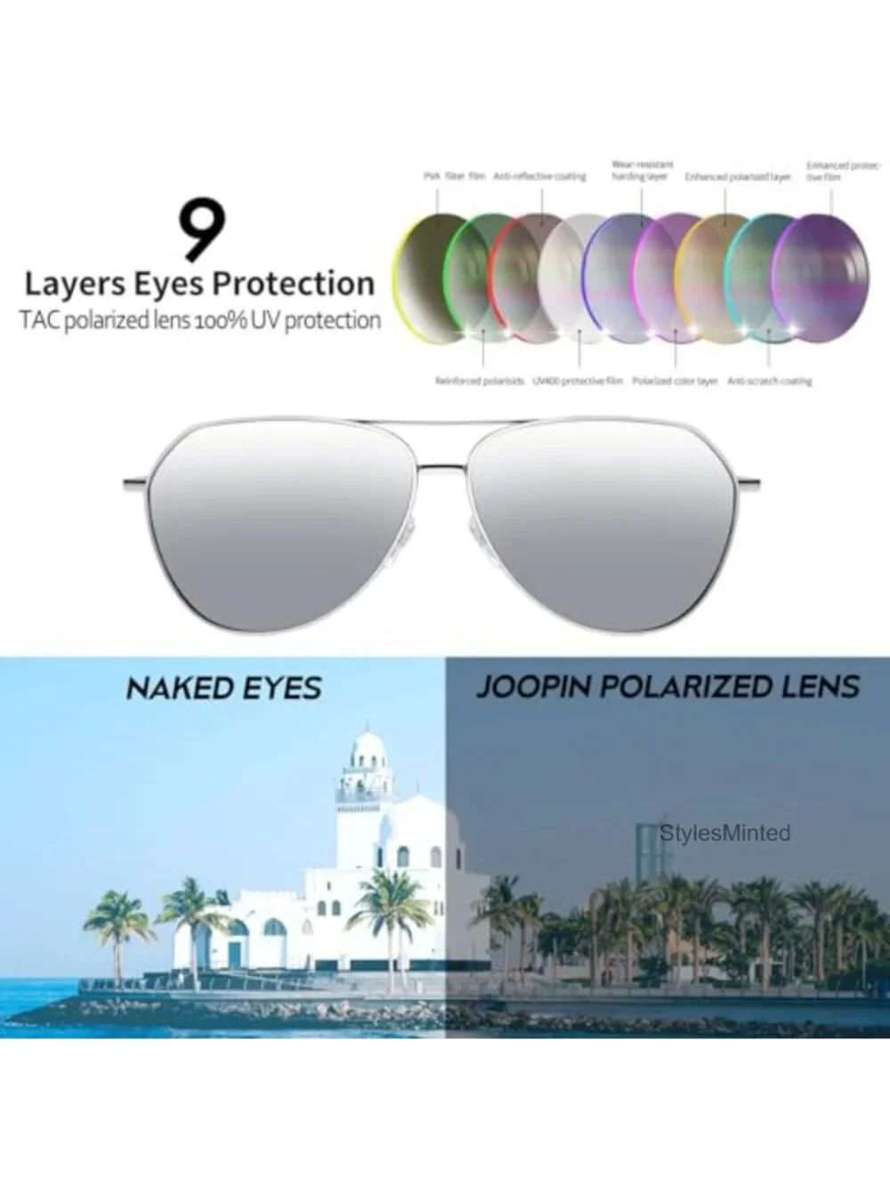 Polarized Metal Aviation Sunglasses Classic Military Sun Glasses UV400